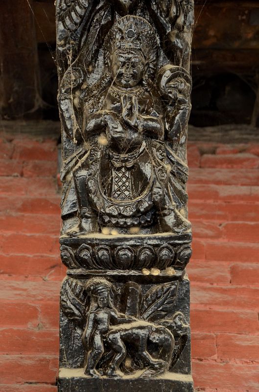 Pokhara 13 Bhimsen Temple Roof Strut With Erotic Carving Below 